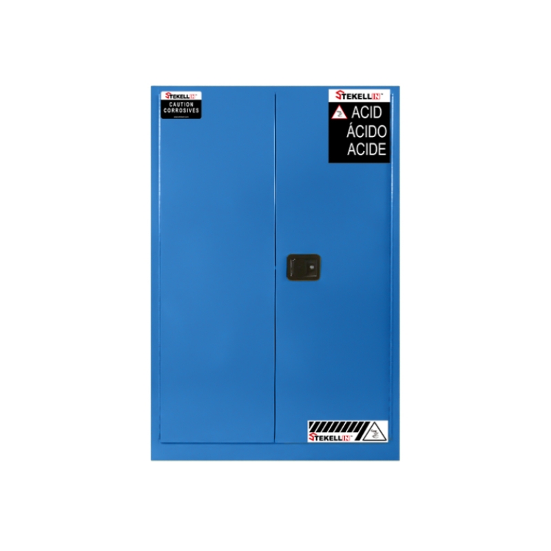 Коррозионно-кислотный шкаф безопасности, 45 галлонов, желтый, двойная дверь, ручная/закрывающаяся дверь типа (45 гал /170 л)