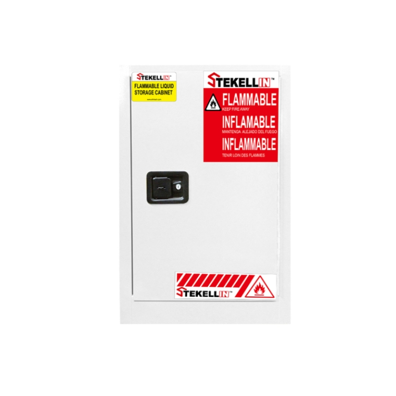 Компактный легковоспламеняющийся шкаф безопасности, 12 галлонов, белый, ручная/закрывающаяся дверь (12 гал /45 л)