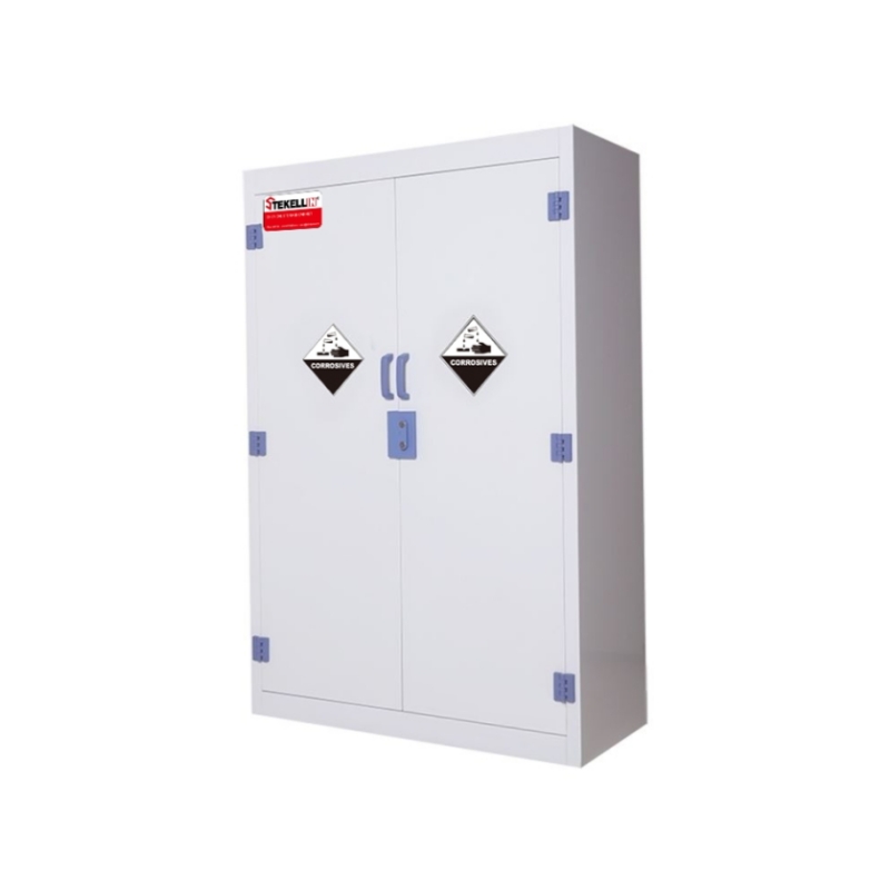 PP прочный коррозионный шкаф для хранения, белый, двойная дверь типа (45 Gal/170 L)