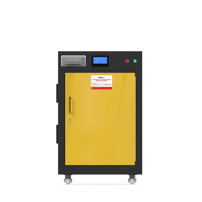 Ионно-литиевый шкаф для зарядки и хранения, 2 полки, высота 1100мм, однодверная, ручная или самозакрывающаяся дверь