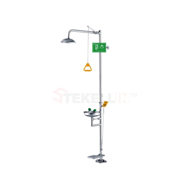 Комбинированный аварийный душ и мойка глаз, нержавеющая сталь с/без абс покрытием